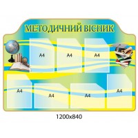 Информационный стенд Методический вестник (глобус, книги)